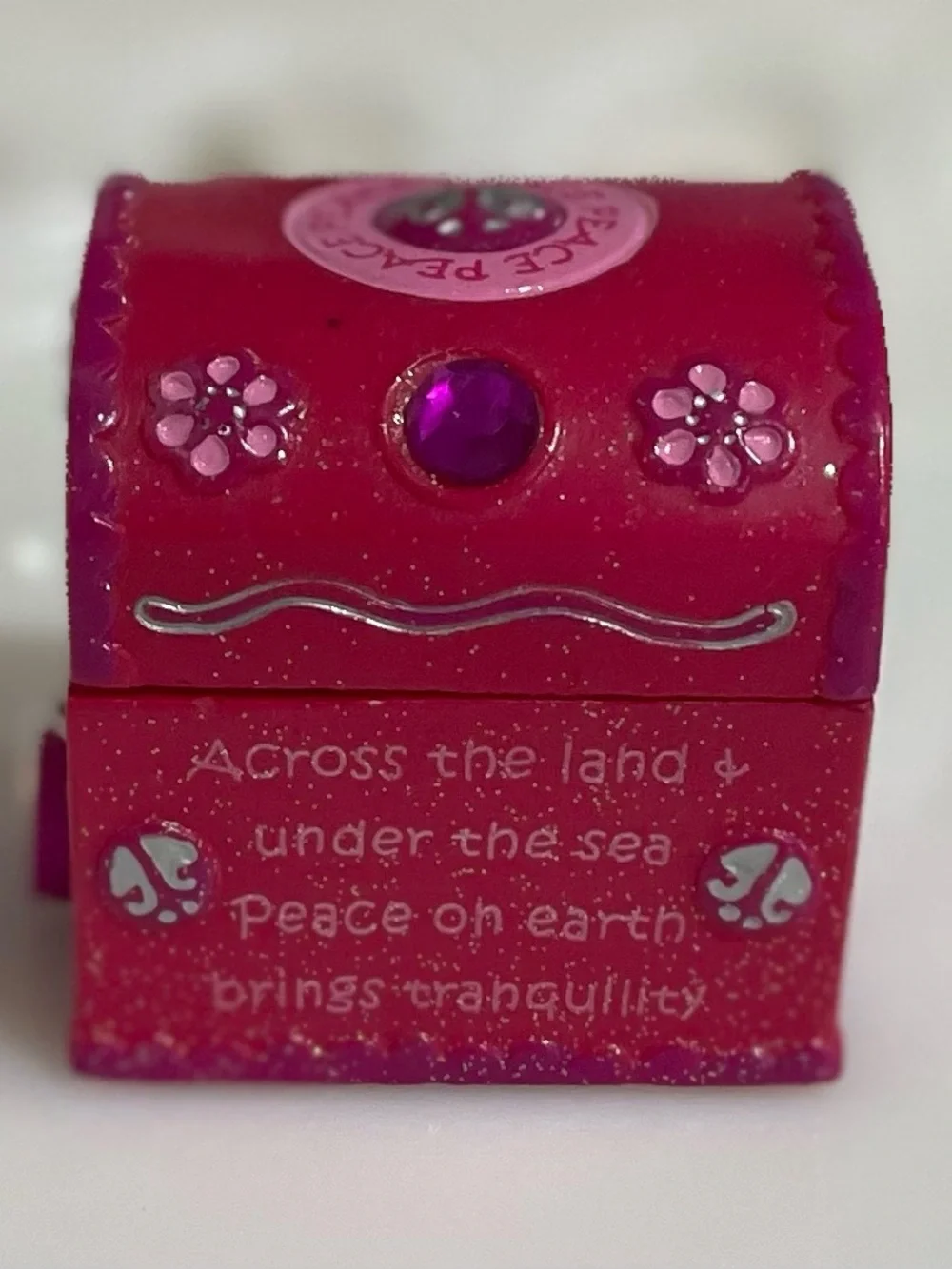 Vintage 2000 Claire’s PinkTreasure Chest Trinket Box Peace Tranquility Y2K